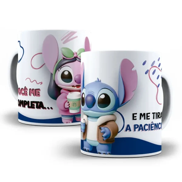 Designs Criativos de Stitch p/ Canecas do Dia dos Namorados