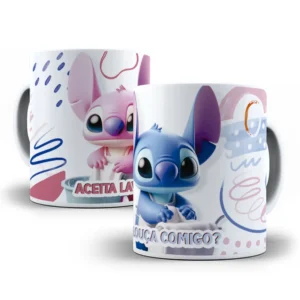 Designs Criativos de Stitch p/ Canecas do Dia dos Namorados