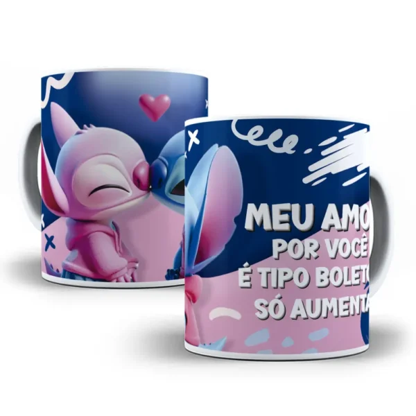 Designs Criativos de Stitch p/ Canecas do Dia dos Namorados