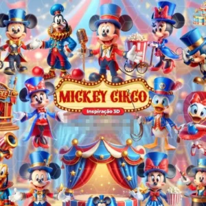 Designs de Festa Circo do Mickey - Kit em PNG Pronto para Uso
