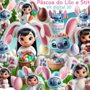 Designs Festivos De Pascoa Com Stitch Em Png Digital 2