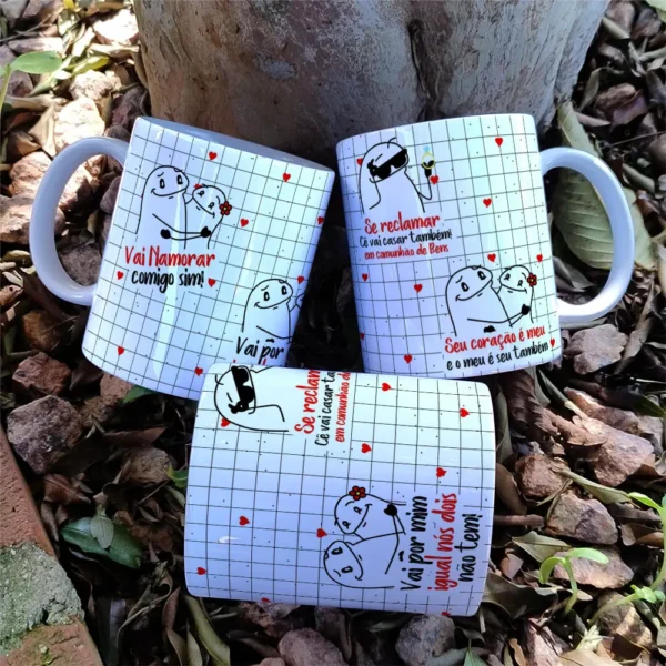 Designs para Caneca dos Namorados: Estilo Minimalista Flork