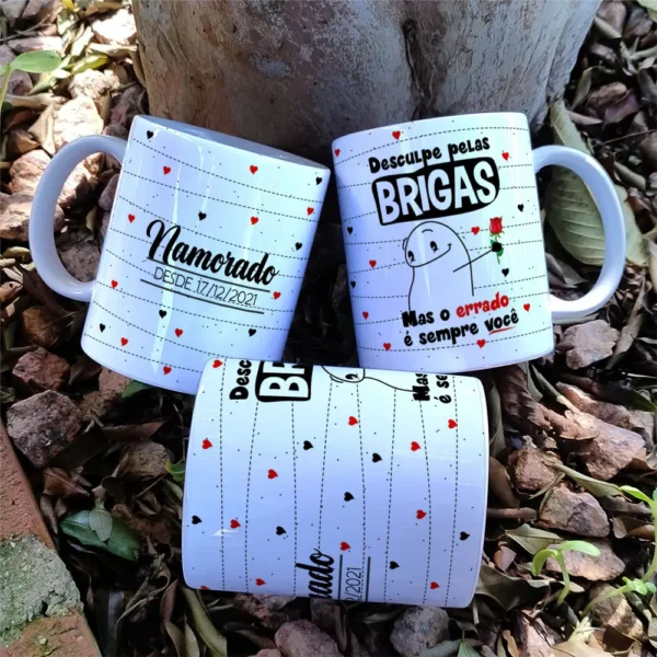 Designs para Caneca dos Namorados: Estilo Minimalista Flork