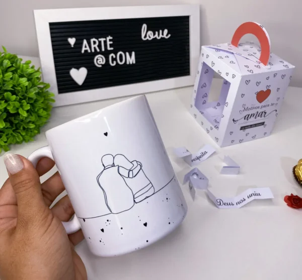 Designs para Canecas do Dia dos Namorados - Editáveis