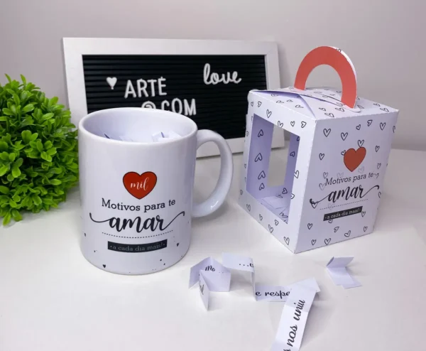 Designs para Canecas do Dia dos Namorados - Editáveis