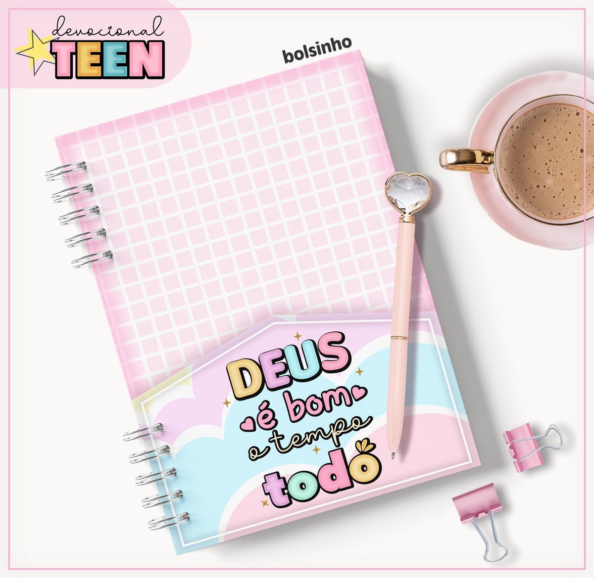Kit Digital Devocional Teen Menina para Diário e Caneca 3 Kit Digital Devocional Teen Menina para Diário e Caneca - Imagem 3