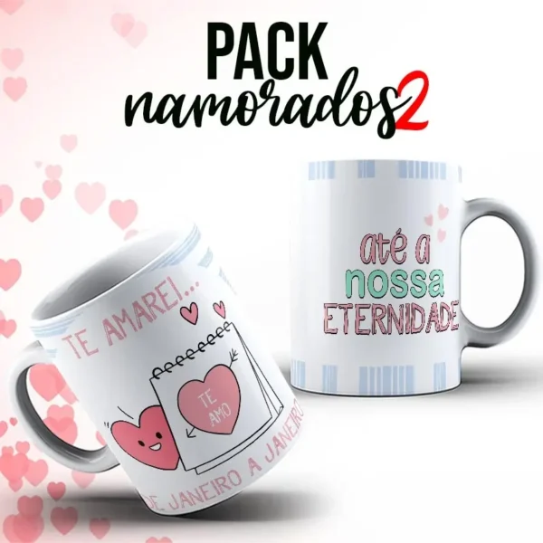 Dia dos Namorados Arte para Caneca - Download Digital