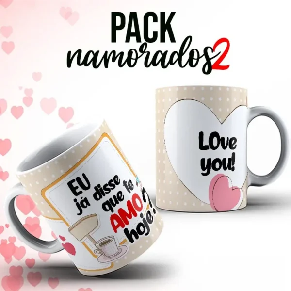Dia dos Namorados Arte para Caneca - Download Digital