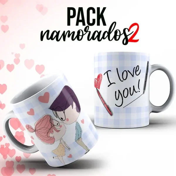 Dia dos Namorados Arte para Caneca - Download Digital