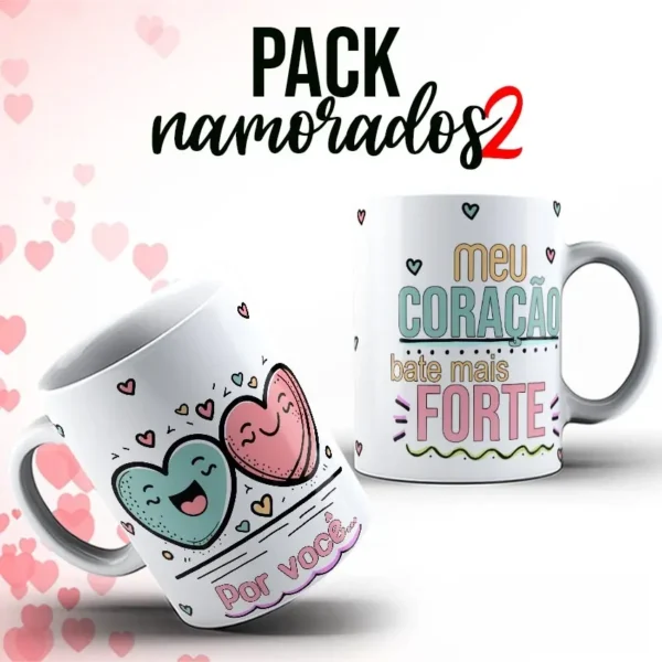 Dia dos Namorados Arte para Caneca - Download Digital