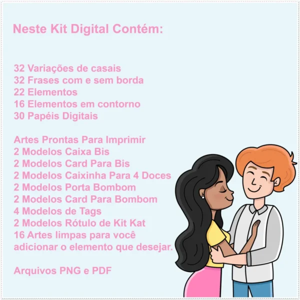 Dia dos Namorados: Kit Digital Temático em PNG