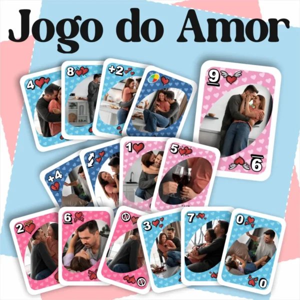 DIY Kit Jogo do Amor UNO - Surpresa Romântica Dia dos Namorados