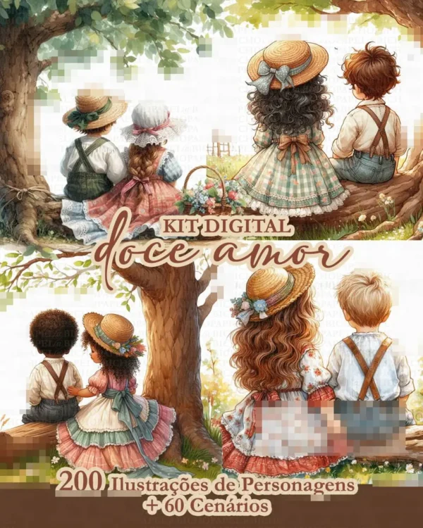 Doce Amor: Conjunto de Arquivos Digitais em PNG