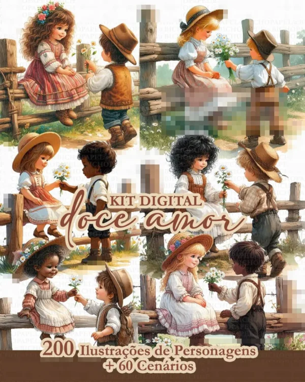 Doce Amor: Conjunto de Arquivos Digitais em PNG