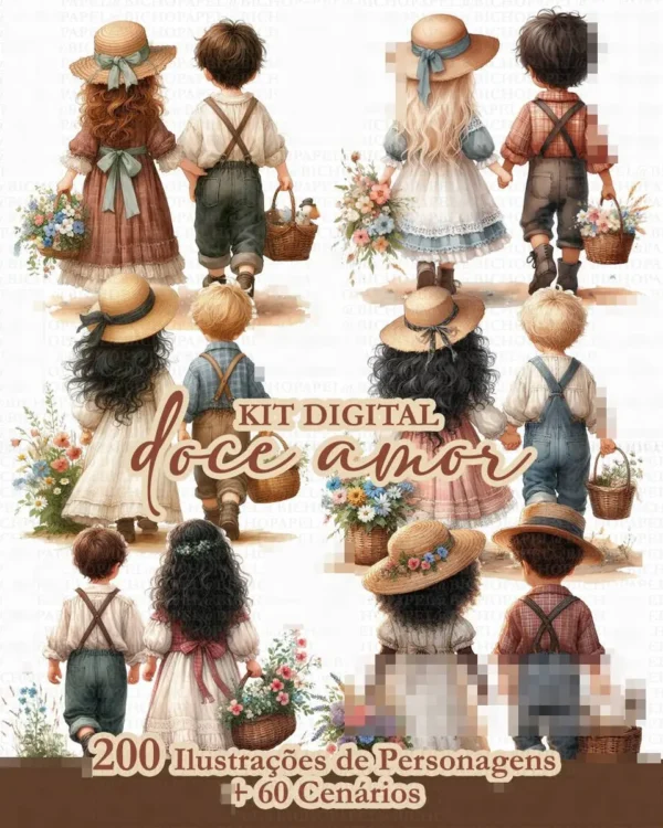 Doce Amor: Conjunto de Arquivos Digitais em PNG