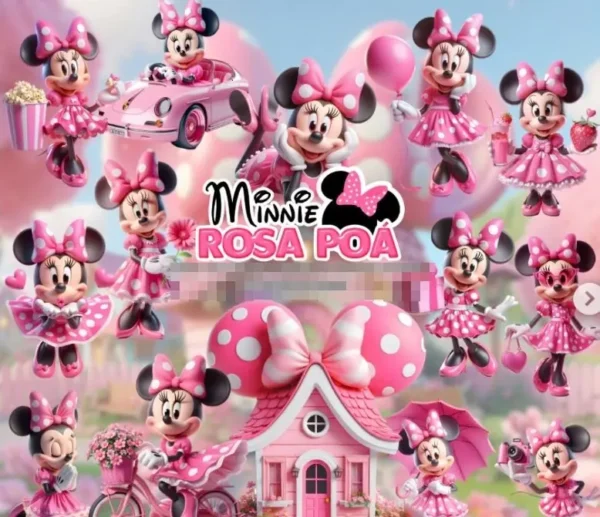 Download de Kit Minnie Rosa Poá em PNG para Scrapbooking