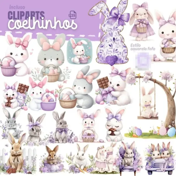 Elementos Digitais Pascoa Lilas Em Png Para Crafters E Designers 7