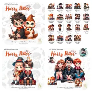 Elementos Harry Potter em PNG para sublimação digital 8 Elementos Harry Potter em PNG para sublimação digital
