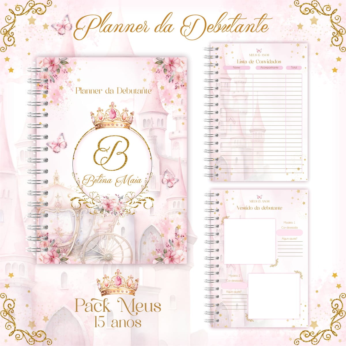 Kit Digital Encadernação 15 Anos Debutante 3 Kit Digital Encadernação 15 Anos Debutante - Imagem 3