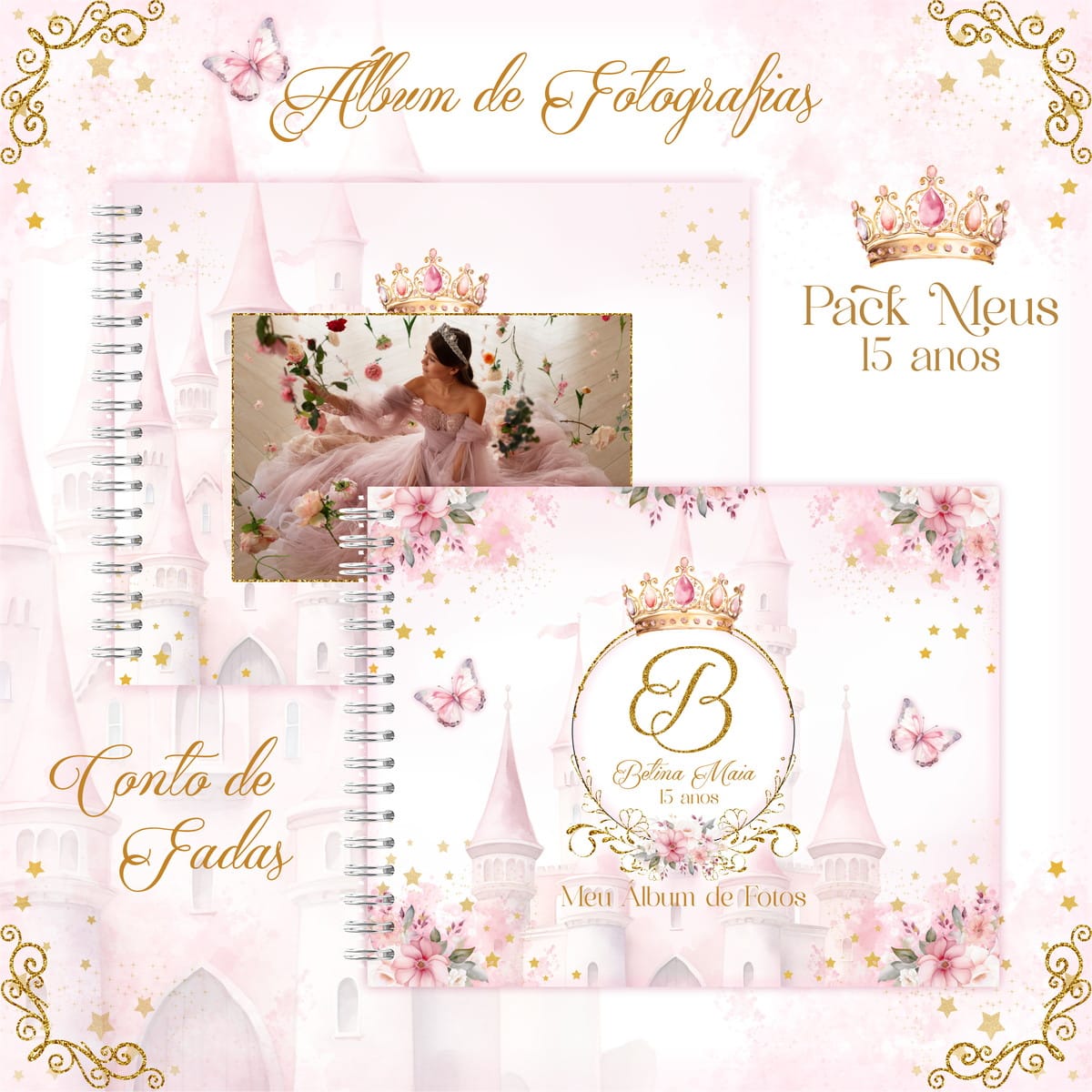 Kit Digital Encadernação 15 Anos Debutante 1 Kit Digital Encadernação 15 Anos Debutante