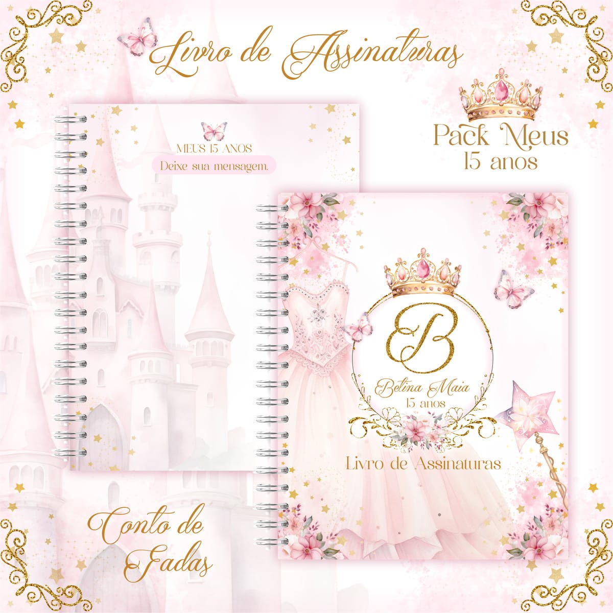 Kit Digital Encadernação 15 Anos Debutante 2 Kit Digital Encadernação 15 Anos Debutante - Imagem 2