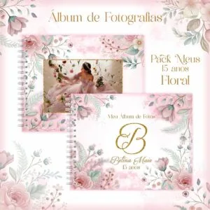 Encadernação 15 Anos Debutante Floral - Arquivo Digital
