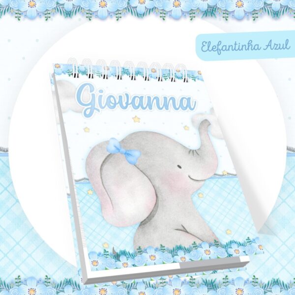 Encadernação Baby Elefantinha Azul - Arquivo Digital