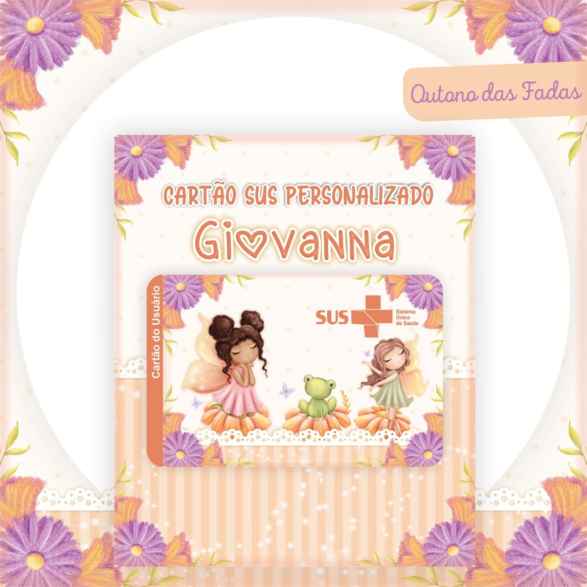 Kit digital encadernação baby tema fadas para álbum de bebê 3 Arte digital de cartão SUS personalizado com tema de fadas e flores.