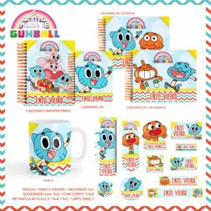 Encadernação Escolar Gumball - Arquivo Digital 21 Encadernação Escolar Gumball - Arquivo Digital