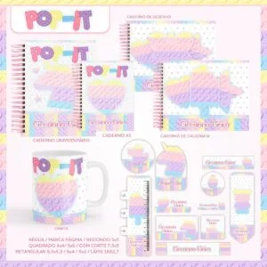 Encadernação Escolar Pop It Candy - Arquivo Digital 13 Encadernação Escolar Pop It Candy - Arquivo Digital