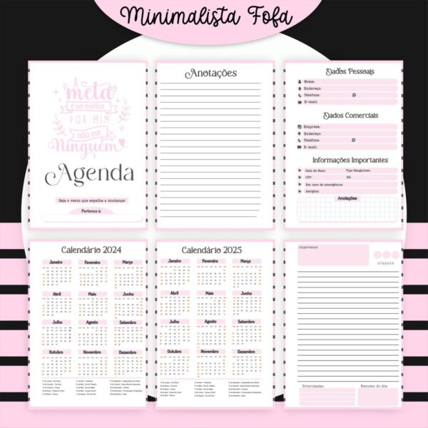 Encadernação Minimalista Fofa - Arquivo Digital
