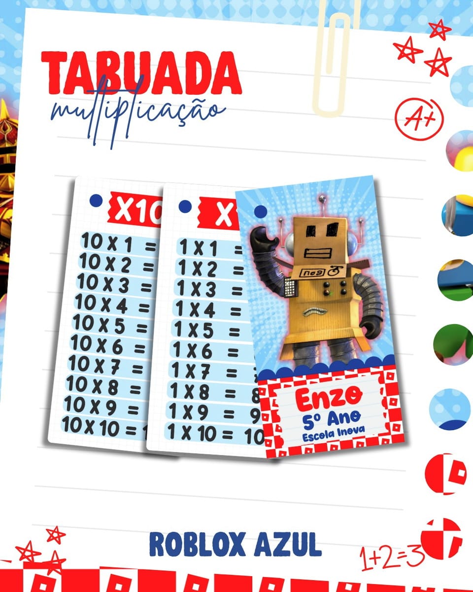 Kit Escolar Roblox Digital com Etiquetas e Capa de Agenda 3 Kit Escolar Roblox Digital com Etiquetas e Capa de Agenda - Imagem 3
