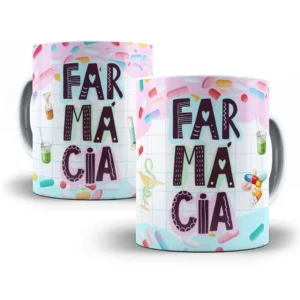 Estampa Caneca com Tema de Farmácia Profissões