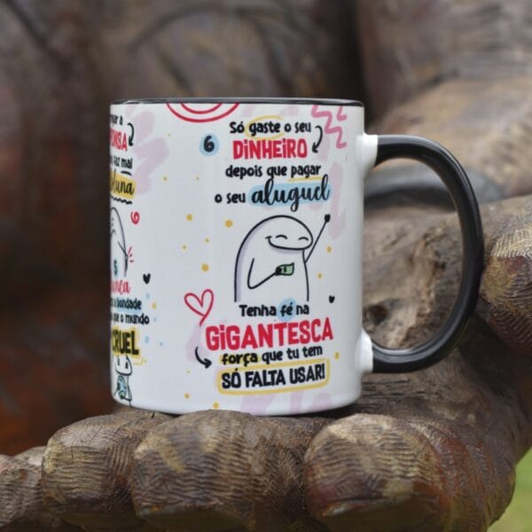 Estampa Caneca Flork 6 Lembretes Para Uma Vida Mais Feliz