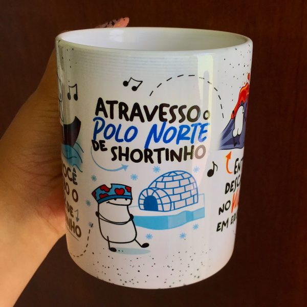 Estampa Caneca Flork Por Você Eu Bebo O Mar De Canudinho