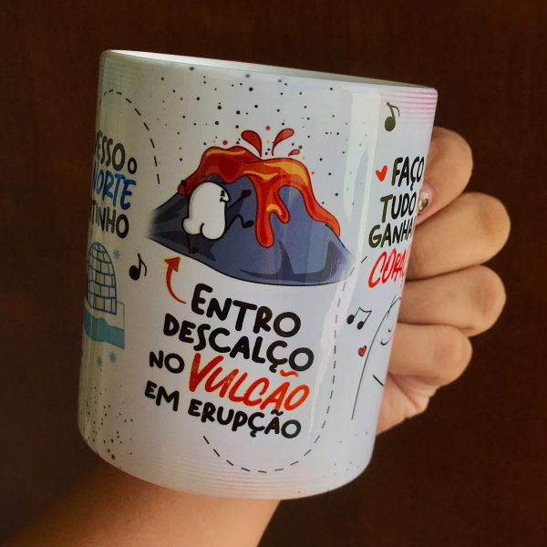 Estampa Caneca Flork Por Você Eu Bebo O Mar De Canudinho