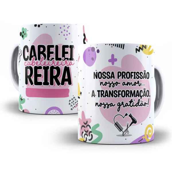 Estampa Caneca Profissões Cabeleireira Sublimação