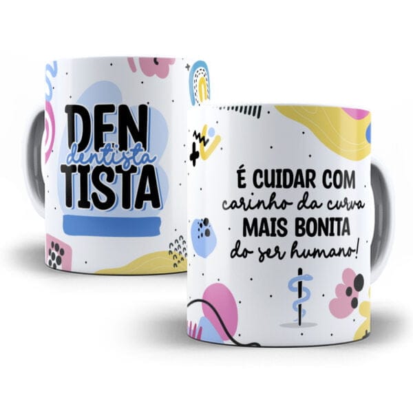 Estampa Caneca Profissões Dentista Odontologia Sublimação