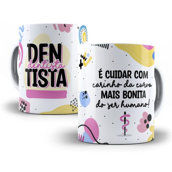Estampa Caneca Profissões Dentista Odontologia Sublimação