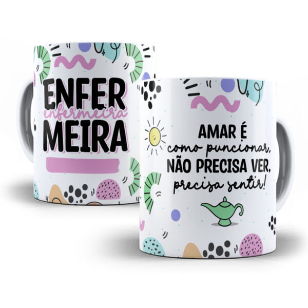 Estampa Caneca Profissões Enfermeiro(a) Enfermagem Sublimação