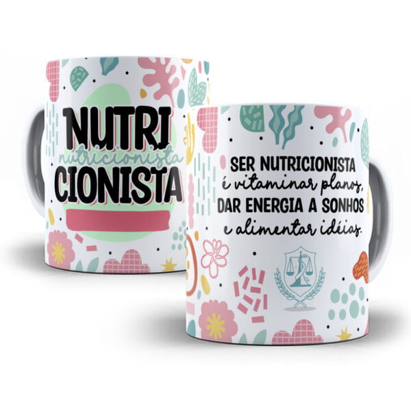 Estampa Caneca Profissões Nutricionista Nutrição Sublimação