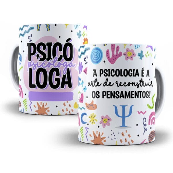 Estampa Caneca Profissões Psicólogo(a) Psicologia Sublimação
