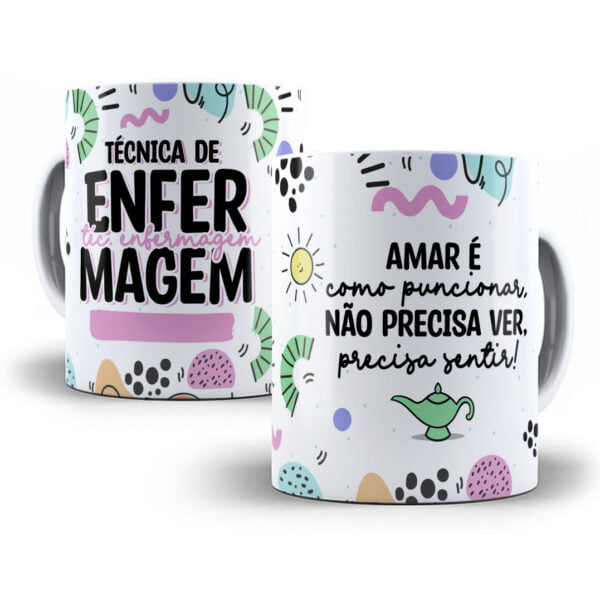 Estampa Caneca Profissões Técnico(a) de Enfermagem Sublimação