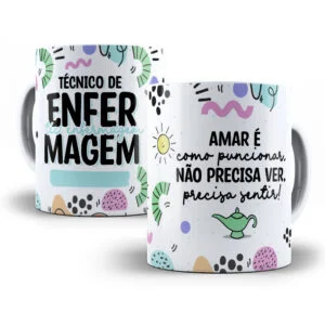 Estampa Caneca Profissões Técnico(a) de Enfermagem Sublimação 15 Estampa Caneca Profissões Técnico(a) de Enfermagem Sublimação