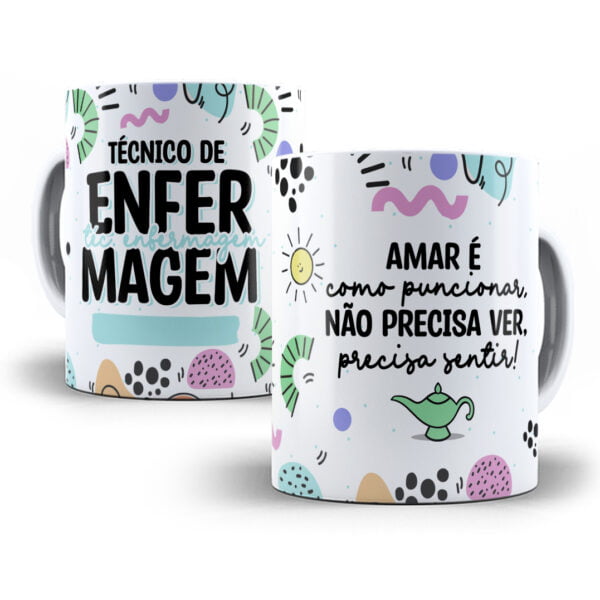 Estampa Caneca Profissões Técnico(a) de Enfermagem Sublimação