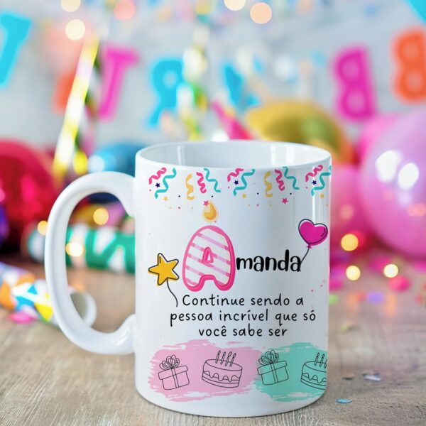 Estampa para Caneca Alfabeto Aniversário