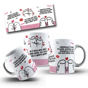 Estampa para Caneca: Por Que Não Vem Me Beijar?