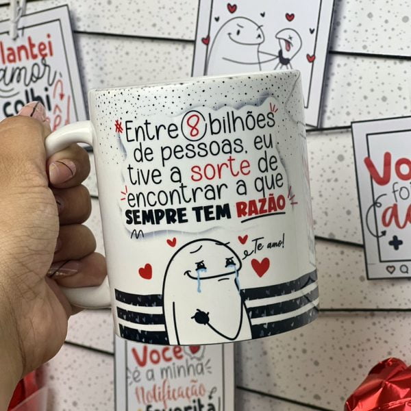 Estampa Sublimação Caneca Flork Namorados Frases Ilustrações