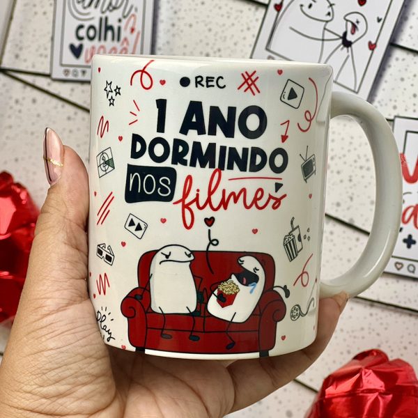 Estampa Sublimação Caneca Flork Namorados Frases Ilustrações