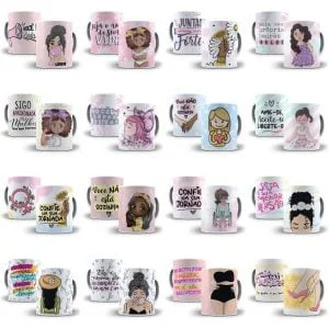 Estampas Caneca Dia Da Mulher Em Corel Motivacional Força Fé